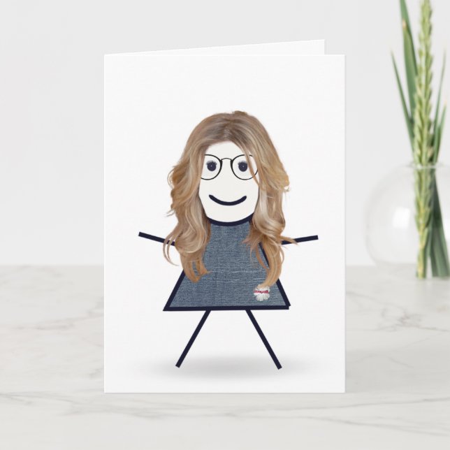 Carte Stick Girl pour soeur (Devant)