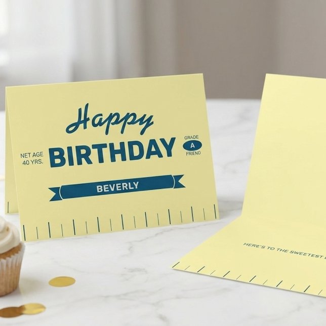 Carte Stick of Butter Personalized Yellow Fun Birthday (Butter them up with this funny personalized stick of butter birthday card!)