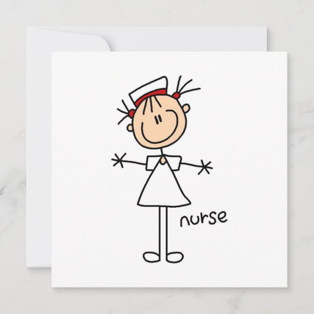 Carte Stick simple Figure Nurse Tshirts et cadeaux (Devant)