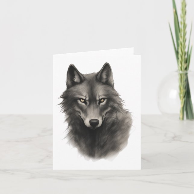 Carte Sticker à visage Wolf (Devant)