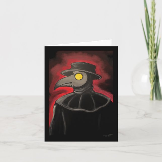 Carte Sticker de peinture de Peste Doctor (Devant)
