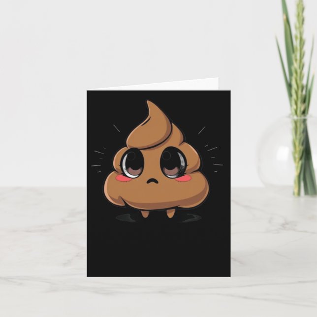 Carte Sticker Emoji Chibi Poop (Devant)