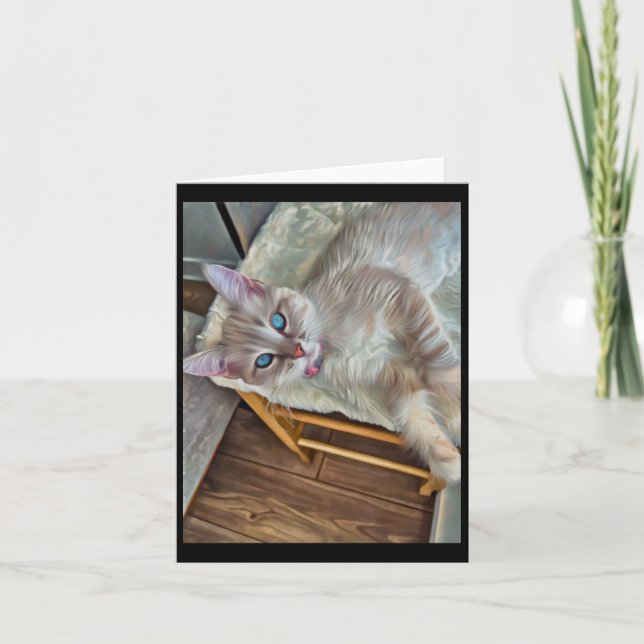Carte Sticker pour chaton perché (Devant)