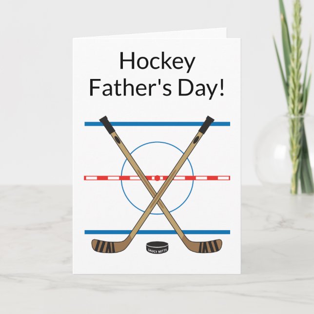 Carte Sticks de hockey Fête des pères au Centre Ice (Devant)
