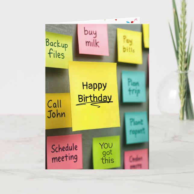 Carte Sticky Note Birthday (Devant)