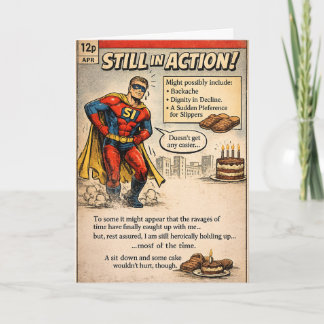 Carte Still in Action Hero - Comic Book Birthday