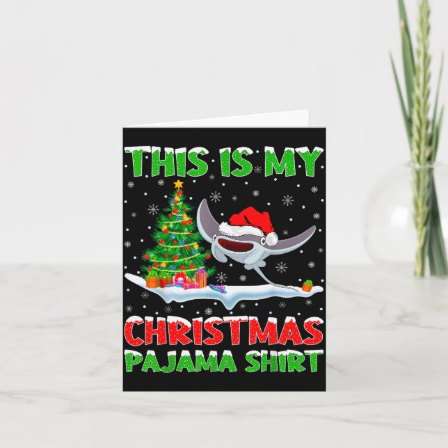 Carte Stingray Fish Xmas Tree Lights This Is My Christma (Devant)