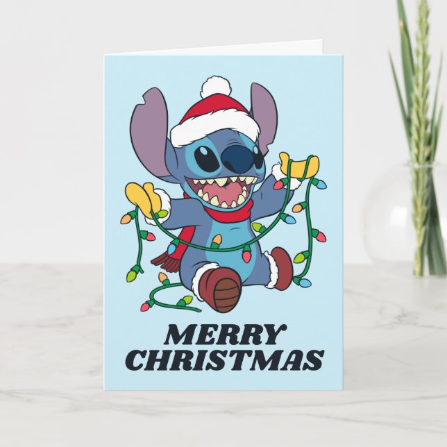 Carte Stitch Christmas Lights (Devant)