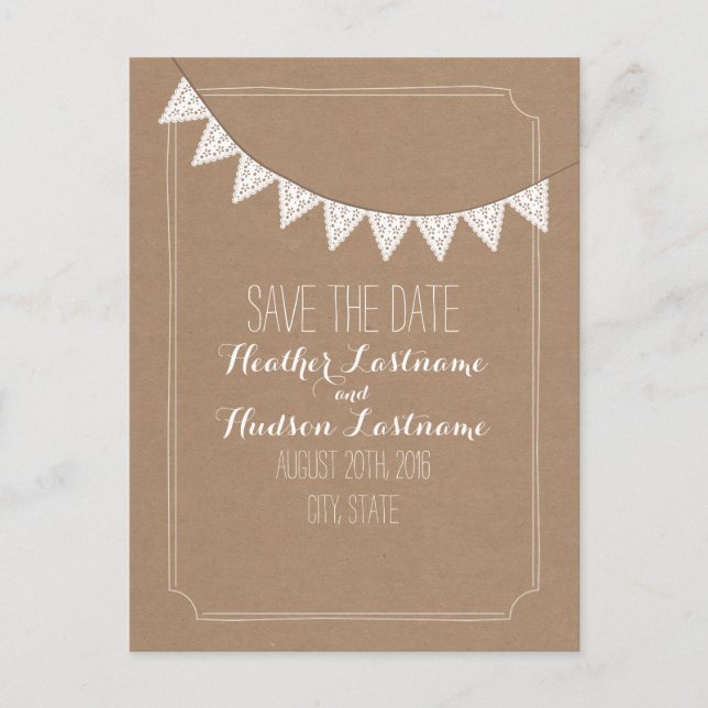 Carte Stock Inspiré Eyelet Bunting Enregistrer La  (Devant)