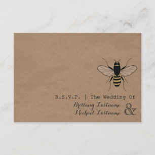 Carte Stock Inspiré Miel Bee Mariage R.S.V.P.