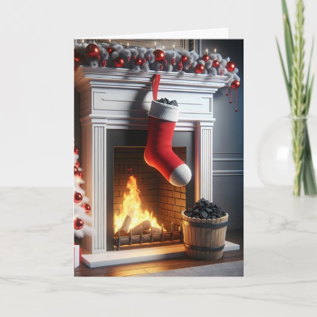 Carte Stocker De Noël Rempli De Charbon (Devant)