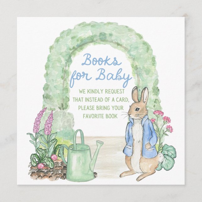 Carte Storybook Garden Rabbit Baby Shower Books for Baby (Devant)