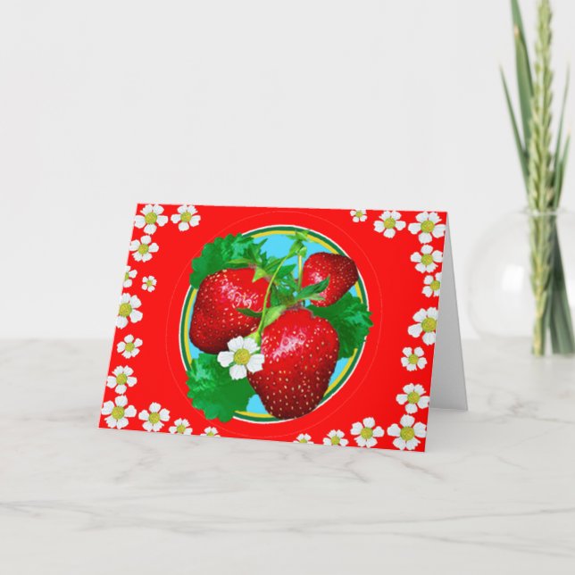 CARTE STRAWBERRY JOY CARD (Devant)