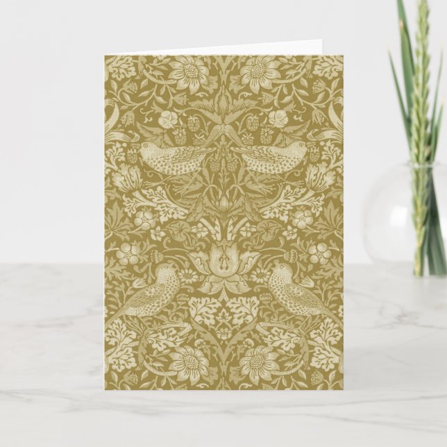Carte Strawberry Thief Gold, William Morris (Devant)