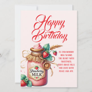 Carte Strawberry Warmth Birthday Christian Card