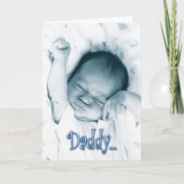 Carte Stretching Baby Boy - Fête des pères du Fils (Devant)