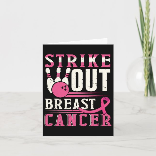 Carte Strike Out Breast Cancer Awareness Bowling Strike (Devant)