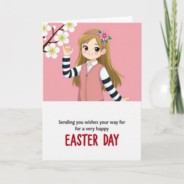 Carte Striped Shirt Easter Day Card (Devant)