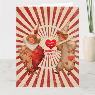 Carte Stripes and Vintage Clowns with Thank-you Heart