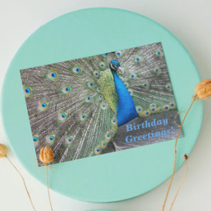 Carte Strutting Blue Peacock drôle Anniversaire