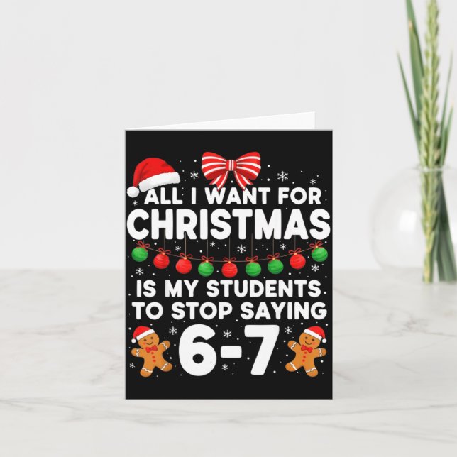Carte Students Saying 6-7 67 Six Seven Funny Teacher Chr (Devant)