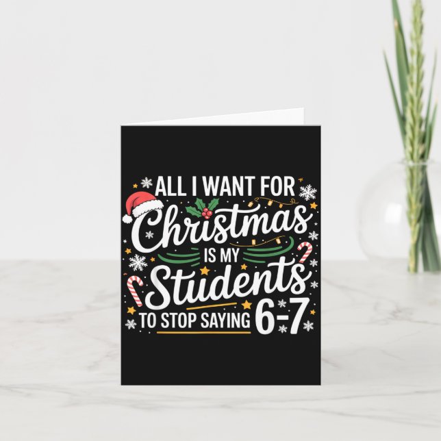 Carte Students Saying 6-7 67 Six Seven Funny Teacher Chr (Devant)