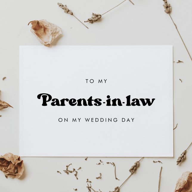 Carte Style à mes beaux-parents le jour de mon mariage (Créateur téléchargé)