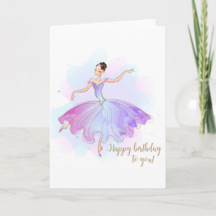 Carte Style Ballerina Anniversaire Voeux   Anniversaire