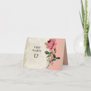 Carte Style baroque Rose Vintage Saumon en Crème dentell