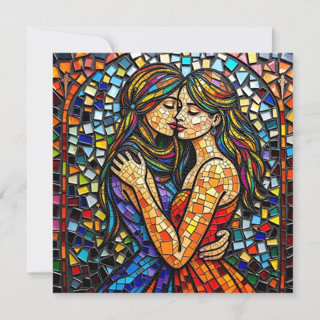 Carte Style Carrelage Mosaïque Art Art Romantique Embras (Devant)