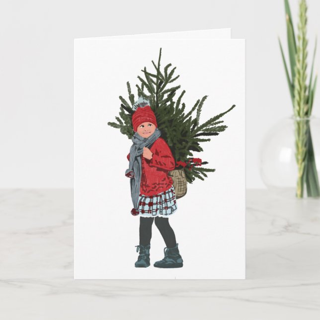 Carte  Style Christmas Girl Ornament. (Devant)