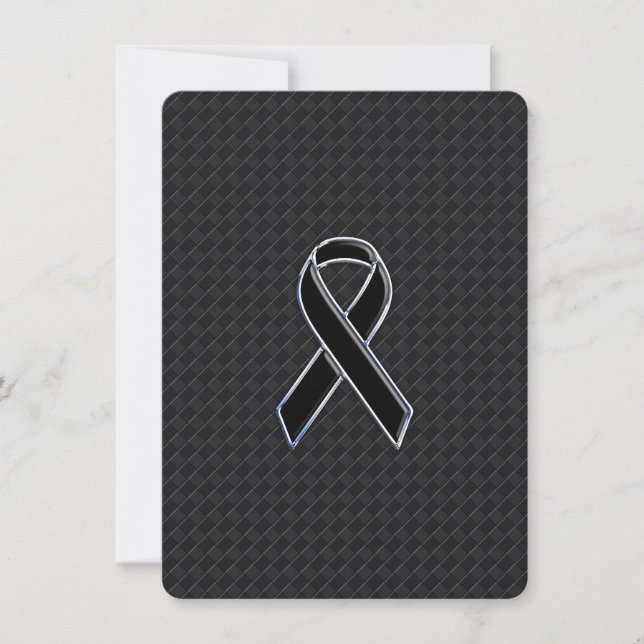 Carte Style Chrome Noir de la sensibilisation au ruban (Devant)
