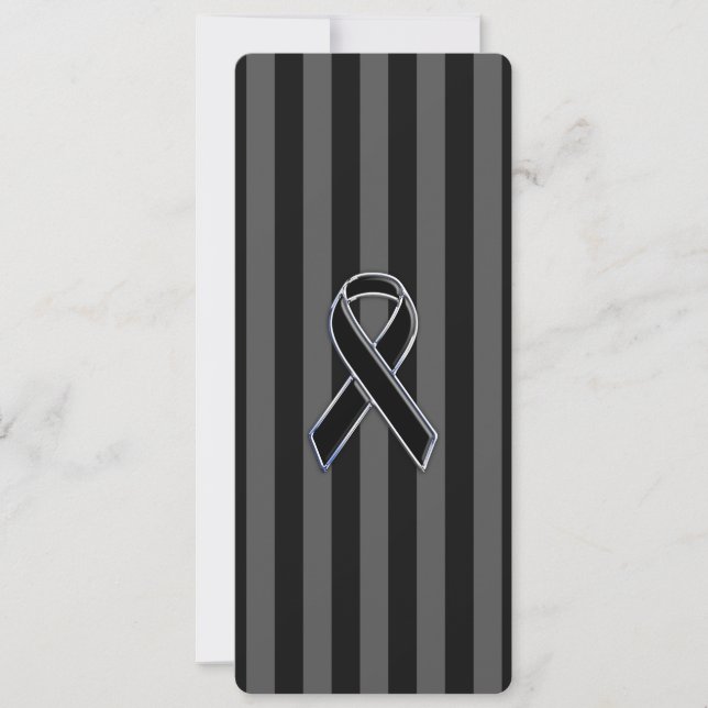 Carte Style Chrome Noir de la sensibilisation au ruban (Devant)