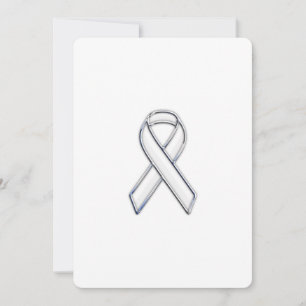 Carte Style Chrome White Ribbon Sensibilisation