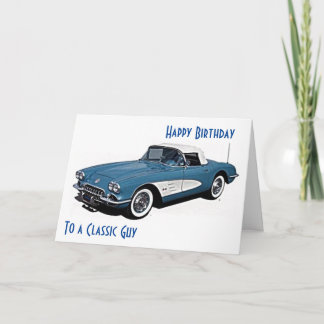 Carte *STYLE CORVETTE* Anniversaire Souhaite À UN HOMME