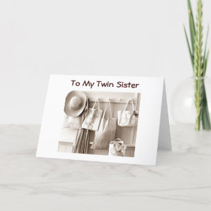 CARTE STYLE D'ANNIVERSAIRE DE STYLE DE PAYS DE SOEUR TWI