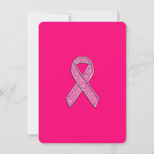Carte Style de Parties scintillant Chrome Pink Ribbon Se