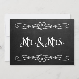 Carte Style de tableau de bord "M. et Mme" SIGNE MARIAGE