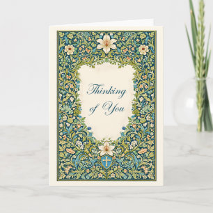 Carte style floral William Morris Pensée pour vous