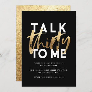 Carte Style moderne élégante typographie girly or 30ème 