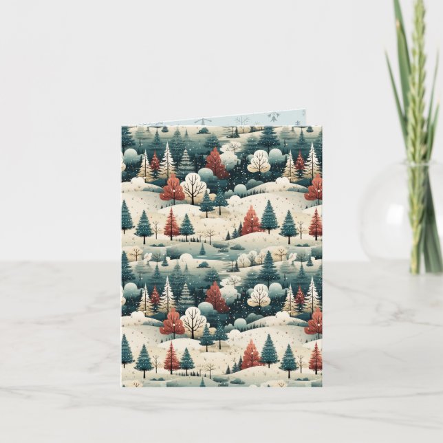 Carte Style moderne Paysage Noël (Devant)