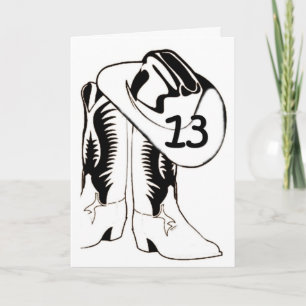 Carte STYLE OCCIDENTAL "13e" PAYS D'ANNIVERSAIRE