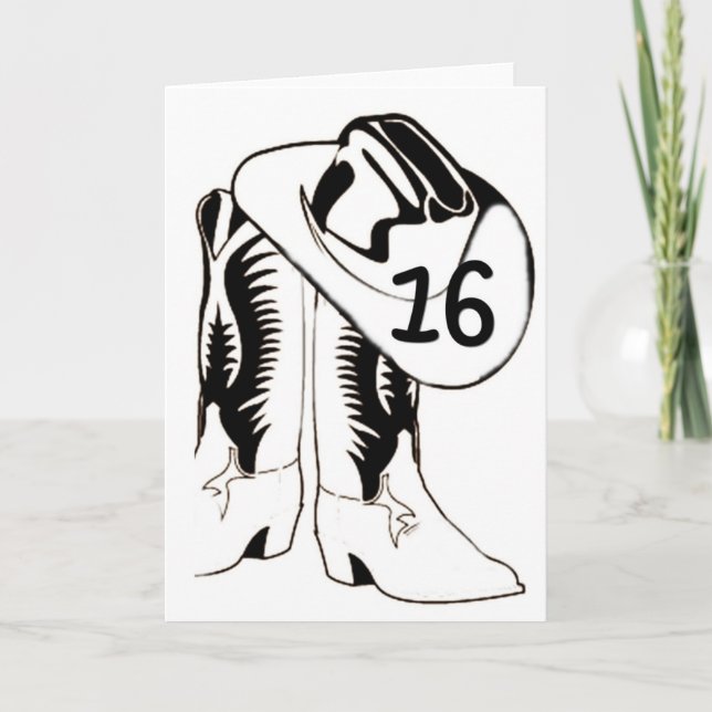 Carte STYLE OCCIDENTAL DU PAYS "16e ANNIVERSAIRE" (Devant)