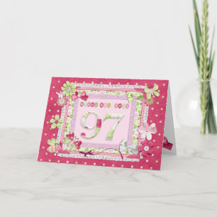 Carte style scrapbooking pour 97e anniversaire