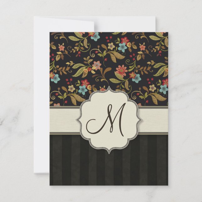 Carte Style slave foncé Floral (Devant)