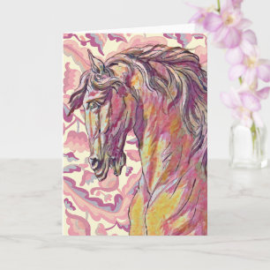 Carte Style vintage Fort Warrior Horse Art Note Card