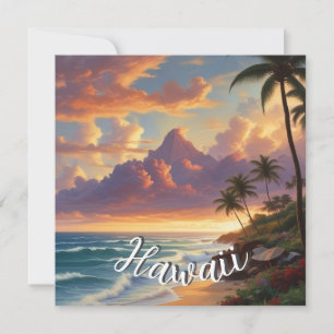 Carte Style vintage Hawaiian Travel Honolulu Mid-Pacific