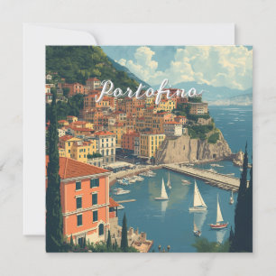 Carte Style Vintage Portofino Gênes Italie