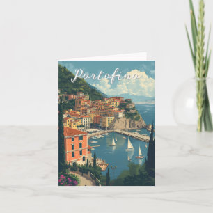 Carte Style Vintage Portofino Gênes Italie