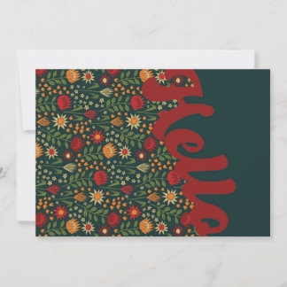 Carte Stylisé Protea Floral Millefleur Bonjour Salutatio